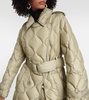 Quilted down trench coat