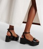 Horsebit leather platform sandals