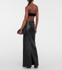 Mock-croc leather maxi skirt