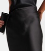 High-rise satin maxi skirt