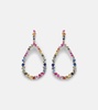 18kt rose gold drop earrings with sapphires