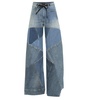 Patchwork high-rise wide-leg jeans