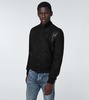 Teddy Leather-Trimmed Wool Bomber Jacket