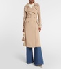 Broderie anglaise virgin wool trench coat