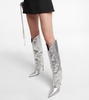 Metallic leather over-the-knee boots