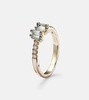 14kt gold ring with diamonds and topaz