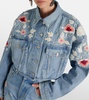 Lena embroidered cropped denim jacket