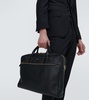 Grained leather briefcase