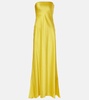 Filo strapless silk satin gown