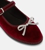 Bow-detail velvet ballet flats