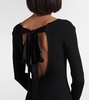 Ribbed-knit open-back jersey gown