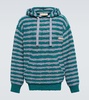 Striped cotton-blend hoodie