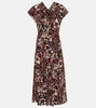 Affetto floral silk midi dress