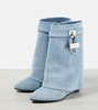 Shark Lock denim ankle boots