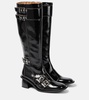 Feminine faux leather knee-high boots