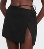 Asymmetric wrap miniskirt