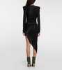 Asymmetric draped jersey minidress