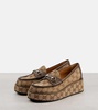 Horsebit GG Canvas platform loafers