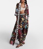 Capri printed silk satin robe