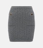 Cable-knit wool miniskirt