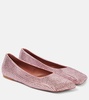 Ane embellished satin ballet flats