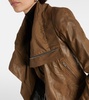 Asymmetric leather biker jacket