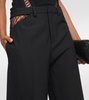 Cutout wool straight pants