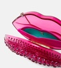 Kiss Me crystal-embellished clutch