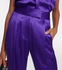 High-rise wide-leg silk satin pants