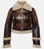 Shearling-trimmed leather jacket