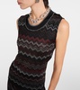 Zig Zag metallic knit tank top