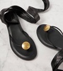 Cord leather thong sandals