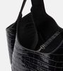 Croco leather bucket bag