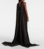 Ophelia caped satin-trimmed maxi dress