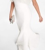 Bridal Grace feather-trimmed gown