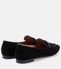 Bruni leather-trimmed suede loafers