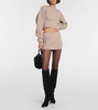 Low-rise wool and cashmere miniskirt