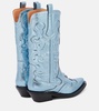 Embroidered metallic cowboy boots