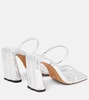 Square Slide metallic leather sandals