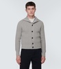 Ribbed-knit wool and cashmere cardigan