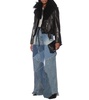 Patchwork high-rise wide-leg jeans