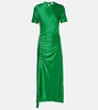 Ruched satin maxi dress