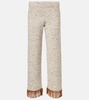 Dreamscape fringed wool-blend pants