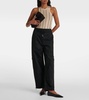 Mid-rise cotton cargo pants