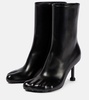 Fetish leather ankle boots