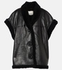 Medilia shearling-trimmed leather vest