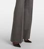 High-rise wool twill bootcut pants