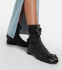 Lock leather ankle boots