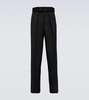 Mid-rise wide-leg wool pants