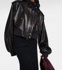 Kember cropped leather bomber jacket